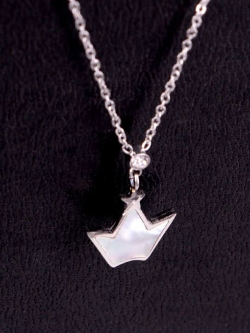 K.Love Titanium Shell Crown Minimalist pendant Necklace 3