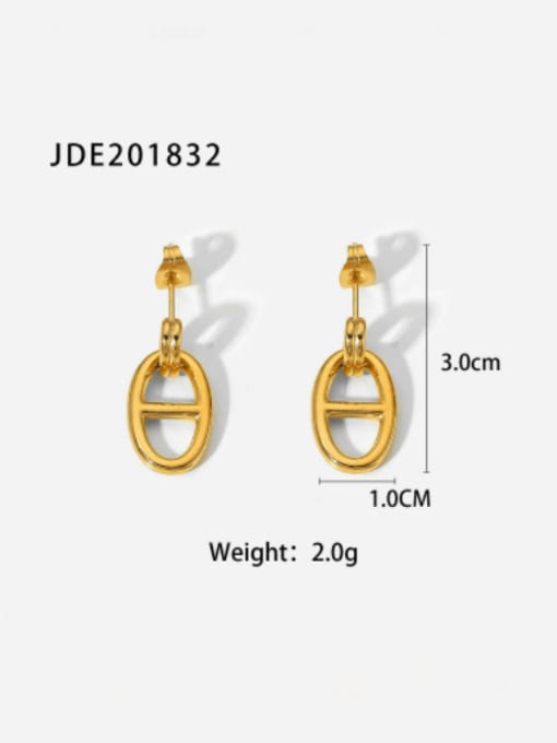 JDE201832 Stainless steel Hollow  Geometric Minimalist Drop Earring