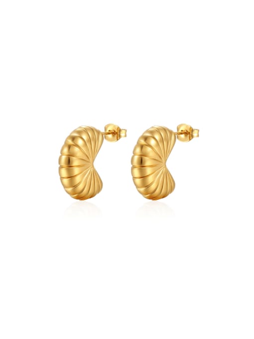 Gold earrings Stainless steel Geometric Vintage Stud Earring