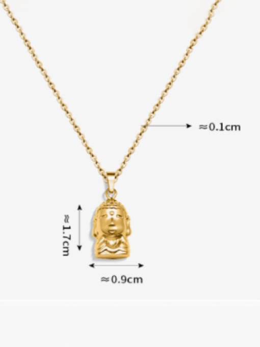 MAKA Titanium Steel Irregular Ethnic Regligious Buddha Pendant Necklace 2