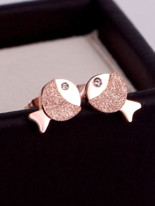 K.Love Titanium Fish  Geometric Cute Stud Earring 1