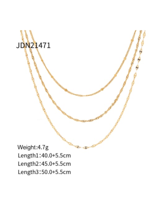 J&D Stainless steel Minimalist  Chain Multi Strand Necklace 2