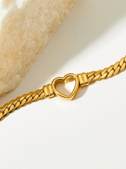 Clioro Stainless steel Heart Trend Link Bracelet 1
