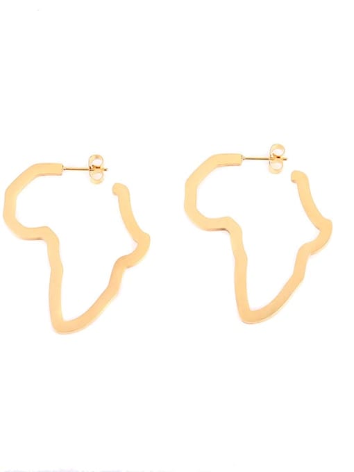 SONYA-Map Jewelry Stainless steel Geometric Minimalist Map of Africa Chandelier Earring 1