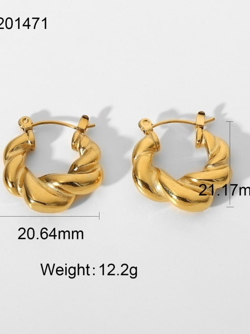 JDE201471 Stainless steel twist hoop earrings