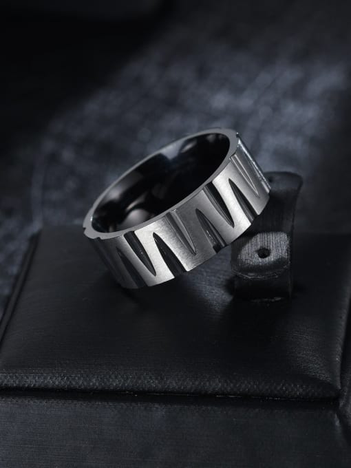 SM-Men's Jewelry Titanium Steel Geometric Hip Hop Stackable Ring Set 2