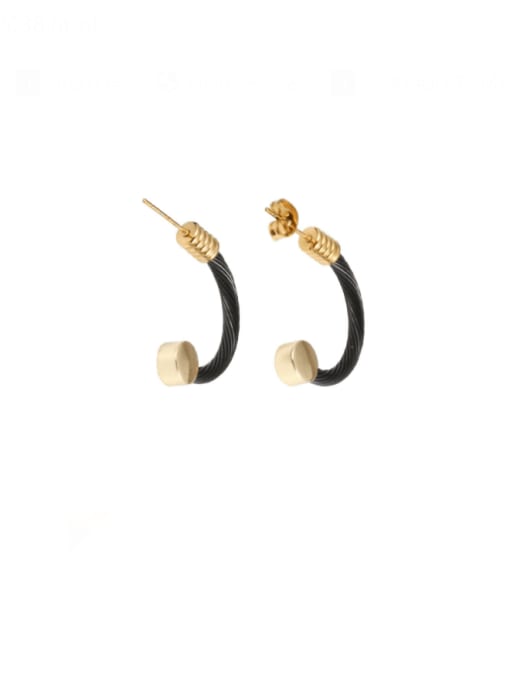 Black Pill Earrings Stainless steel Hip Hop C Shape Ring Earring And Bracelet Set