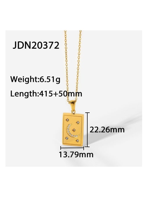 JDN20372 Stainless steel Cubic Zirconia Moon Trend Initials Necklace