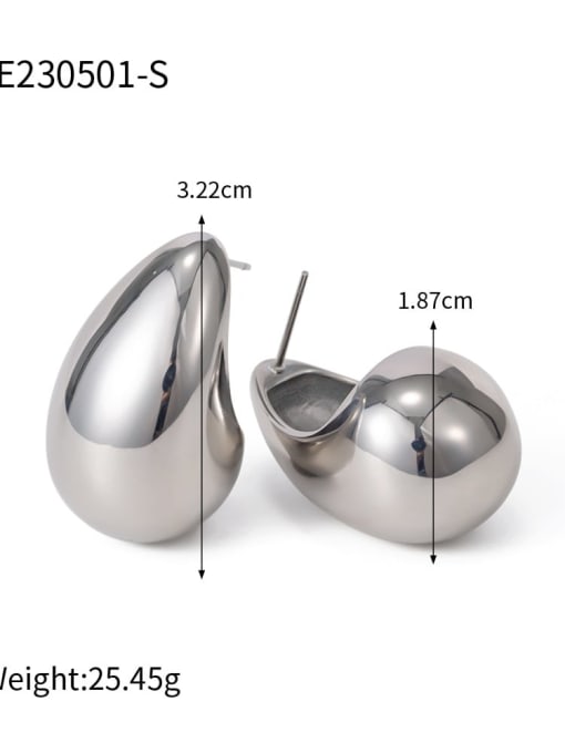 JDE230501-S, Steel color Stainless steel Geometric Trend Stud Earring
