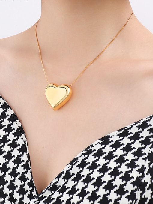 MAKA Titanium Steel Heart Minimalist Necklace 1