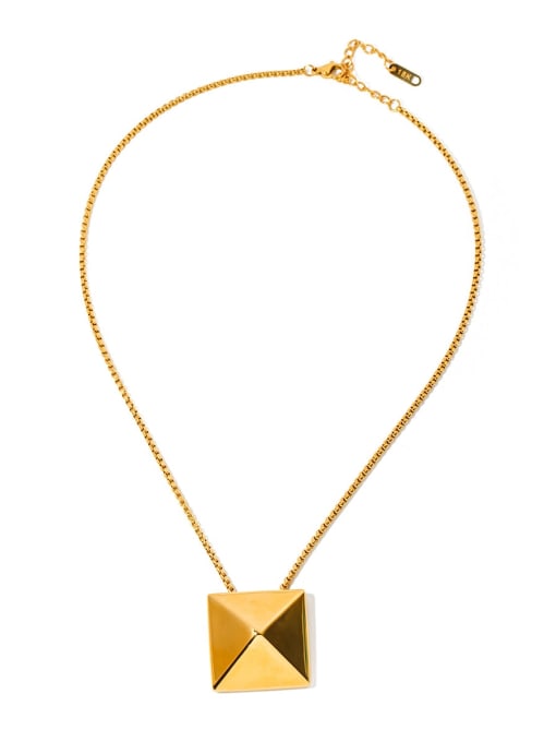 JDN2310009 gold Stainless steel Square Hip Hop Necklace