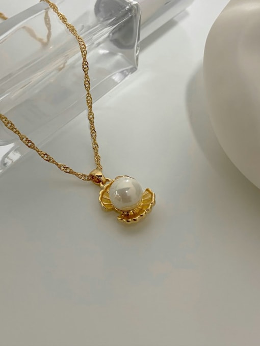 J&D Stainless steel Freshwater Pearl Shell Dainty Necklace 1