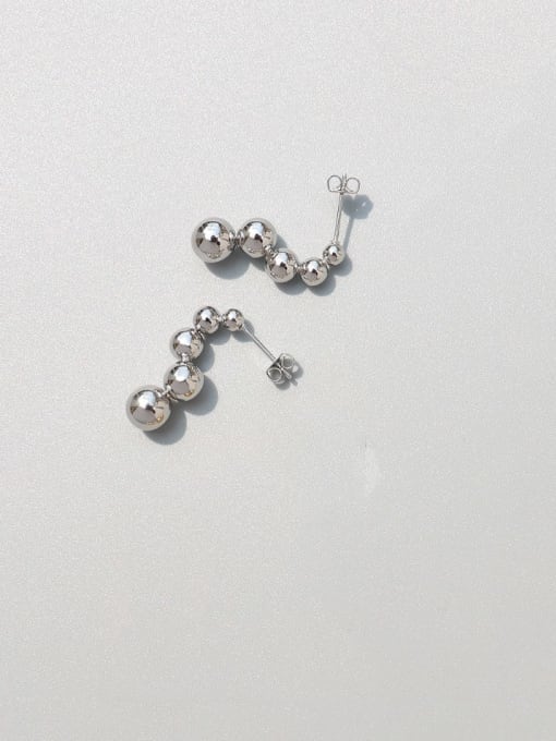 Steel Titanium 316L Stainless Steel Bead Tassel Minimalist Drop Earring with e-coated waterproof