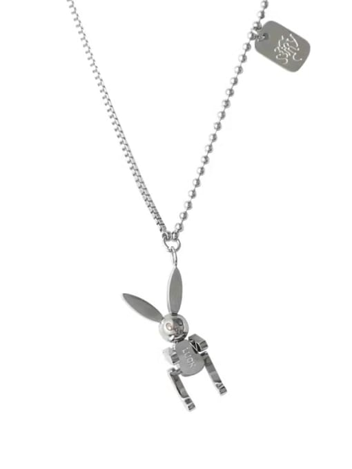 SN21091802S Titanium Steel Rabbit Cute Necklace