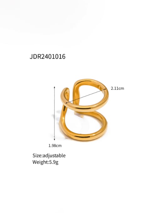 JDR2401016 Stainless steel Geometric Hip Hop Stackable Ring