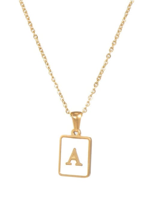 JDN201003 A Stainless steel Shell Message Trend Initials Necklace