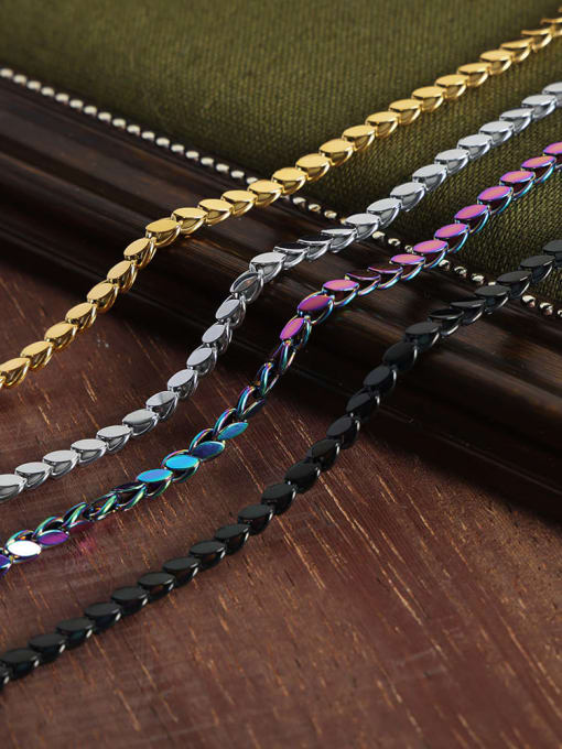 MAKA Trend Geometric Titanium Steel Bracelet and Necklace Set 1