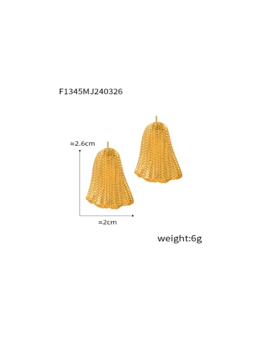 F1345 Gold Earrings Titanium Steel Irregular Hip Hop Drop Earring