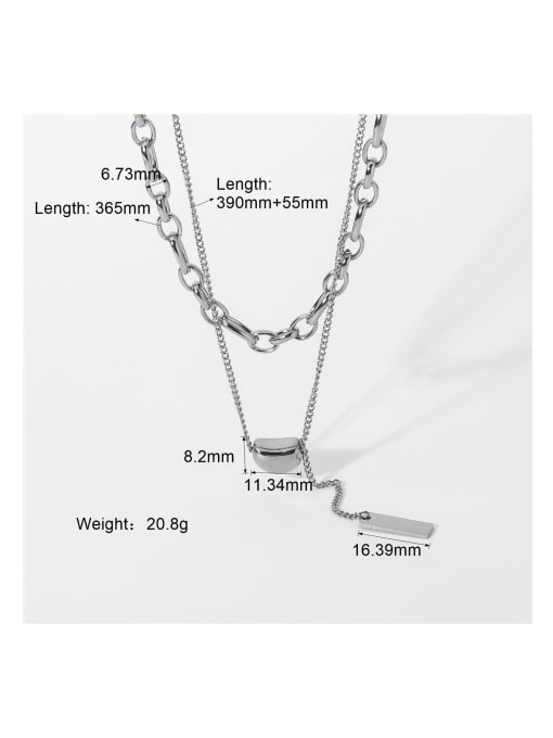 JDN20351 2 Stainless steel Geometric Trend Multi Strand Necklace