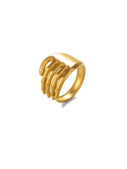 Golden Palm Ring Stainless steel Palm Hip Hop Band Ring