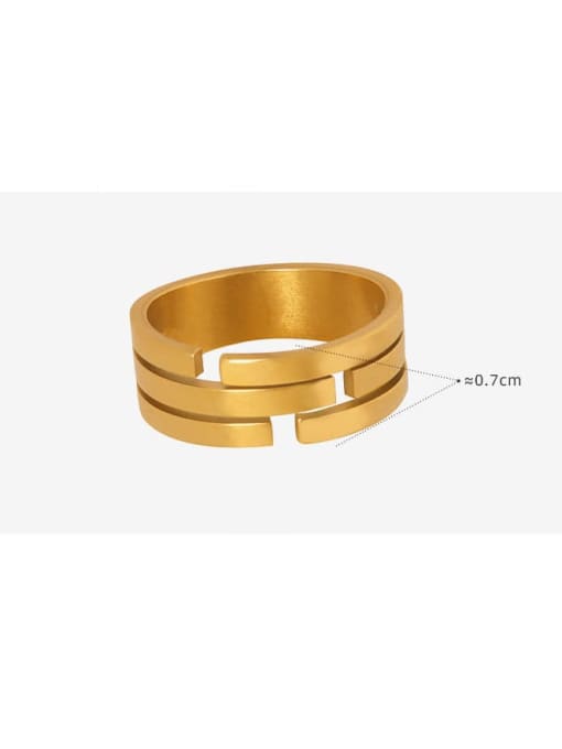 MAKA Titanium Steel Geometric Trend Band Ring 2