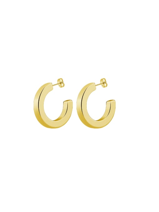 Gold Titanium Steel Geometric Minimalist Stud Earring