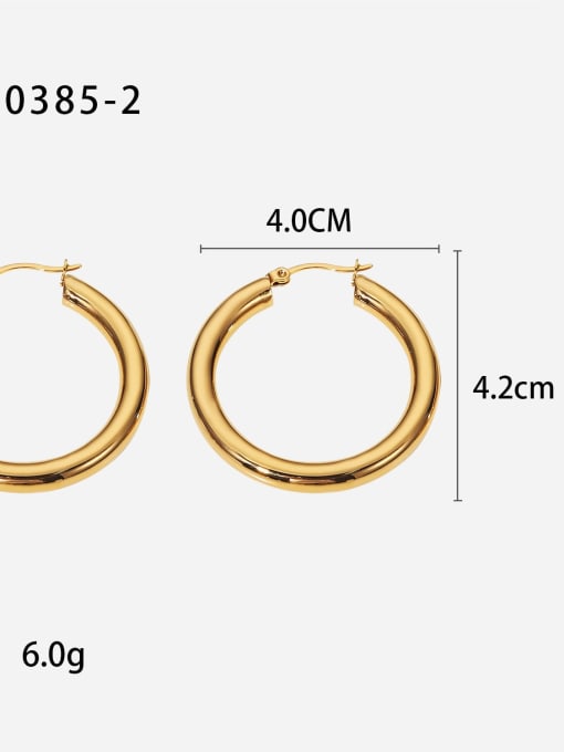 JDE020385 2 Stainless steel Round Trend Hoop Earring