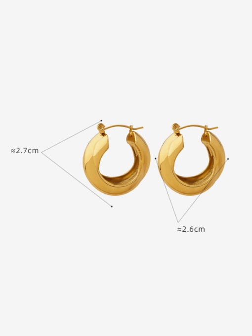 MAKA Brass Geometric Minimalist Huggie Earring 1