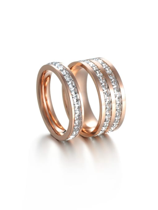 SM-Men's Jewelry Titanium Steel Rhinestone Geometric Minimalist Band Ring 0
