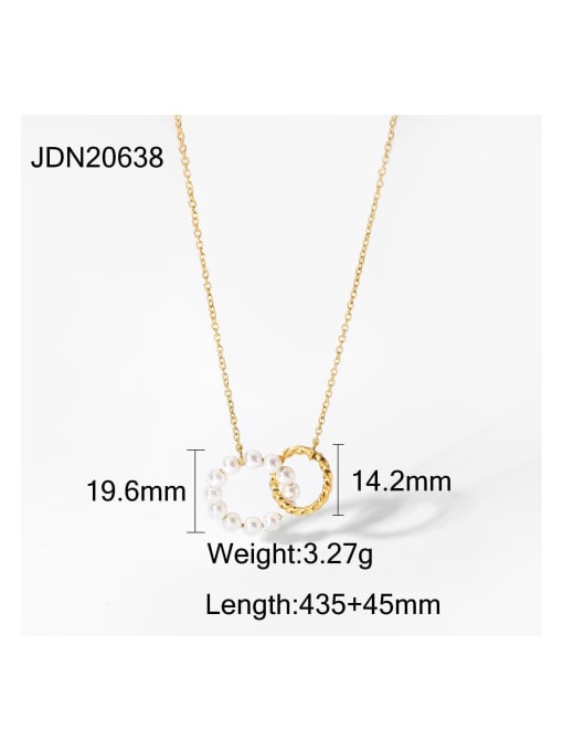 JDN20638 Stainless steel Imitation Pearl Round Dainty Necklace