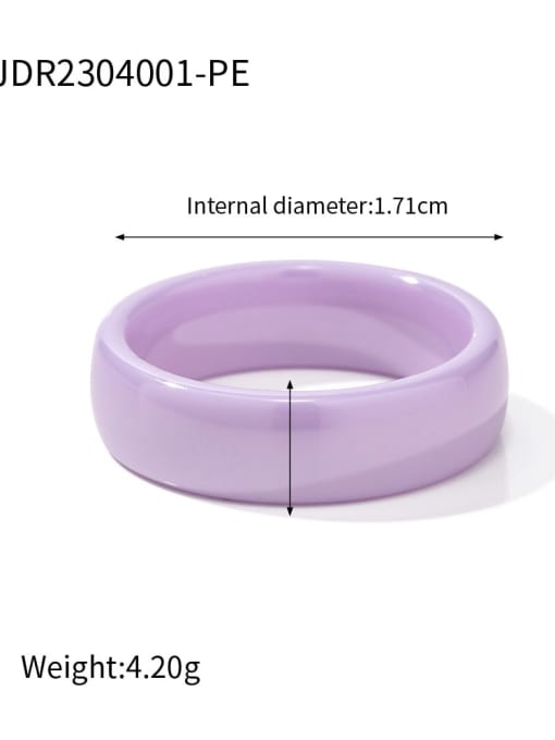 JDR2304001 PE Stainless steel Porcelain Geometric Minimalist Band Ring