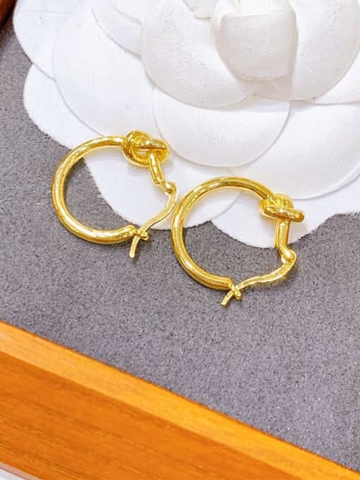 H00339 gold Brass Geometric Minimalist Hoop Earring