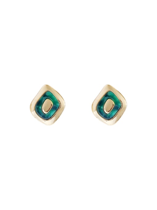 HYACINTH Copper With Enamel Minimalist Geometric  Stud Trend Korean Fashion Earring 0