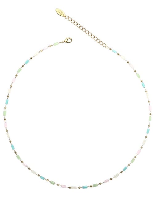 Style 2 Necklace Brass Glass beads  Minimalist Irregular Bracelet and Necklace Set