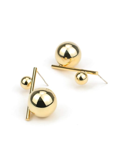 TINGS Brass Bead Ball Vintage Stud Earring 2