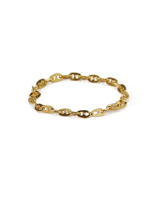 Golden pig nose chain Brass Bead Geometric Minimalist Midi Ring