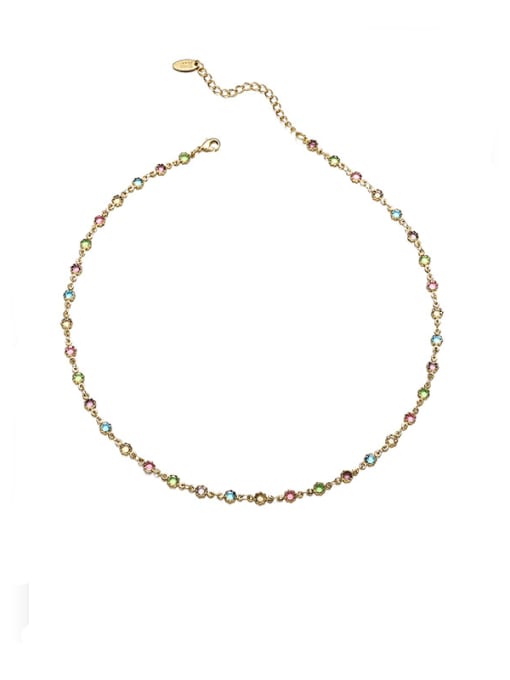 Gold necklace Brass Cubic Zirconia  Bracelet and Necklace Set