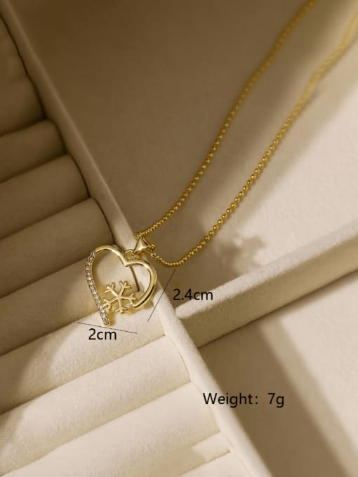 AOG Brass Cubic Zirconia Hip Hop Heart and Necklace Set 1