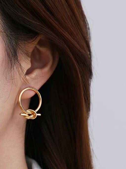 TINGS Brass knot Geometric Vintage Stud Earring 1