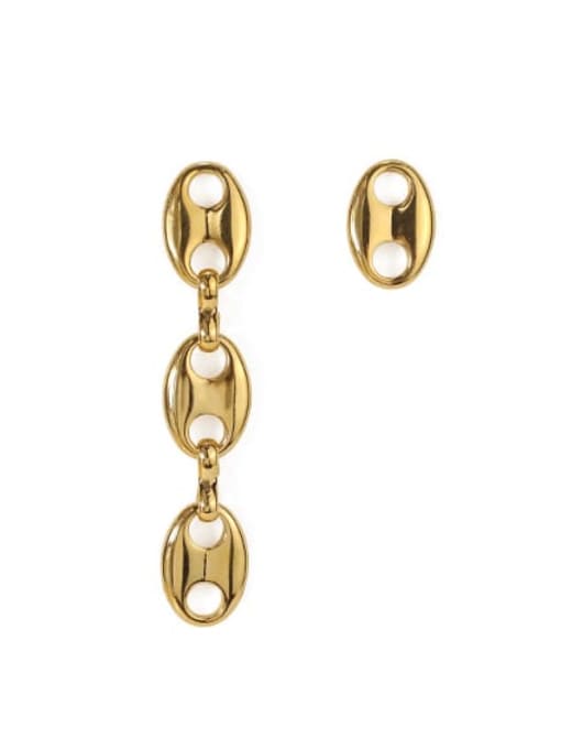 golden Brass  Hollow Geometric Minimalist Drop Earring