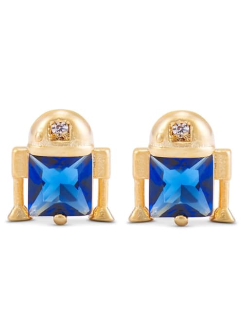 26 gold Brass Cubic Zirconia Icon Trend Stud Earring