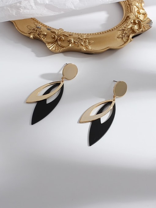 HYACINTH Copper Enamel Simple geometric Trend Korean Fashion Earrings 3