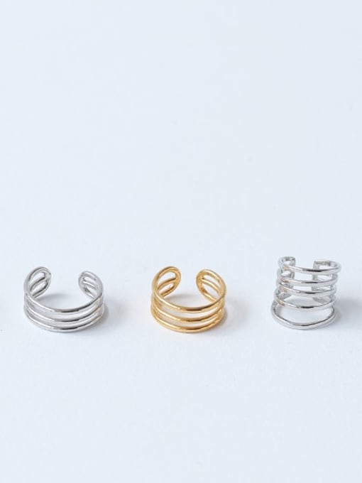 ACCA Brass Hollow Geometric Minimalist Clip Earring (Single) 3