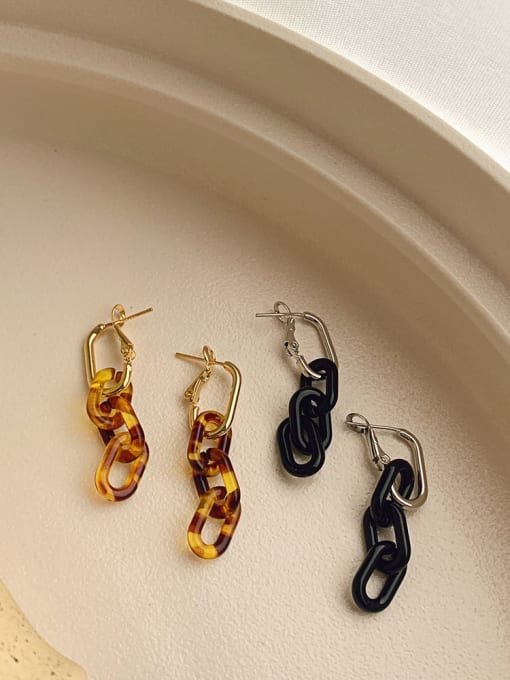 ZRUI Alloy Resin Geometric Vintage  chain Drop Earring/Multi-color optional 2