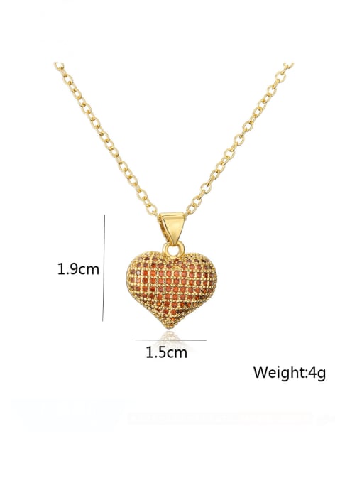 AOG Brass Cubic Zirconia Heart Hip Hop Necklace 2