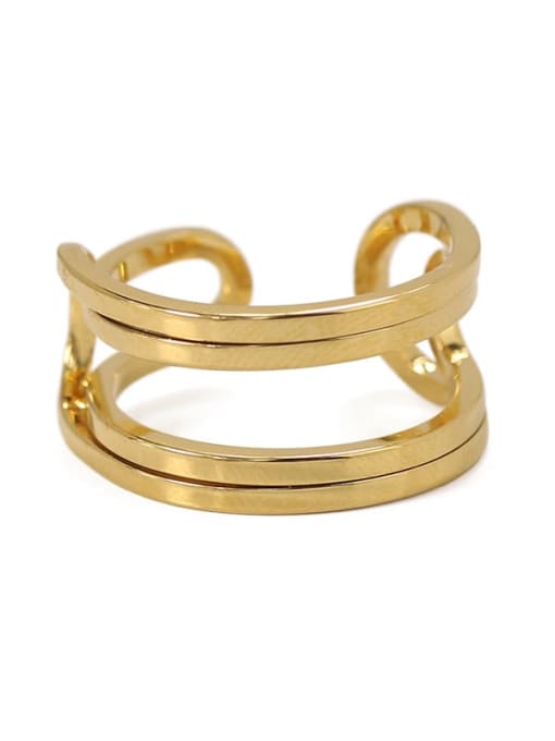 ACCA Brass Geometric line Vintage Stackable Ring 4