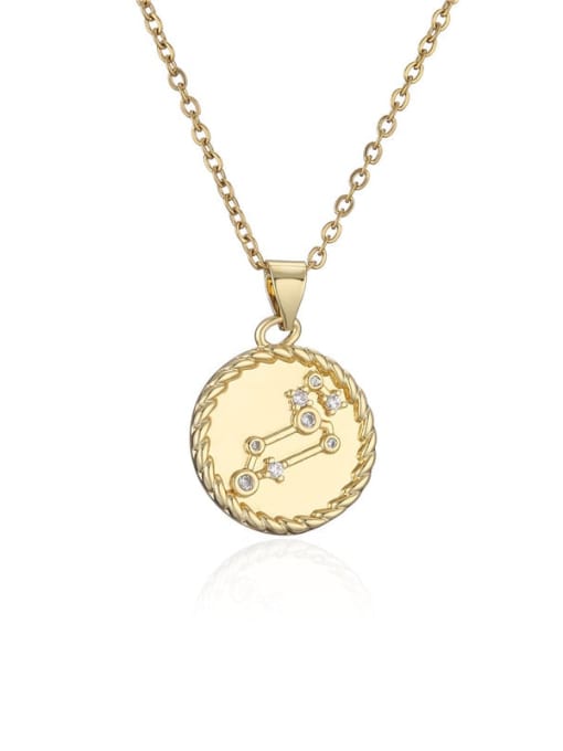 Leo Brass Cubic Zirconia Constellation Minimalist Necklace