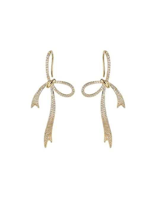 OUOU Brass Cubic Zirconia Butterfly Luxury Huggie Earring 0
