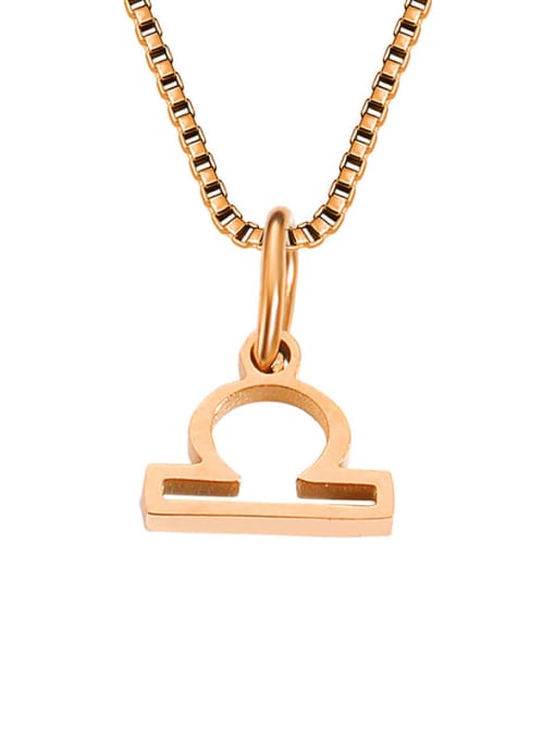 Libra Rose Gold Stainless steel Constellation Minimalist Necklace