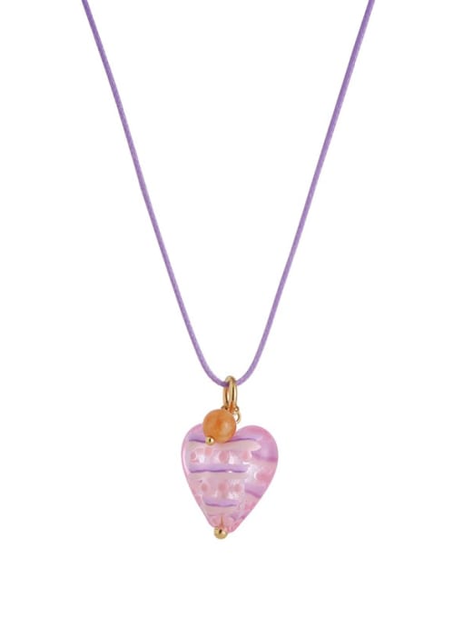 Option 6 (sold with the same earrings) Brass Enamel Heart Cute Necklace